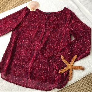 🧿2/$20🧿 AEO Sheer Aztec Print Blouse (2b)